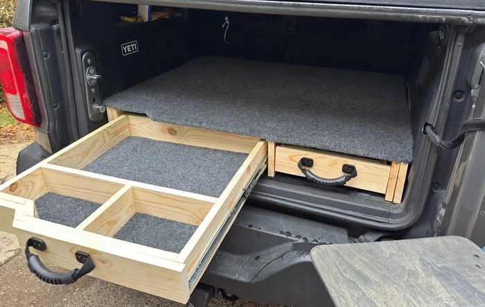 4 Door Trunk Cargo Area Storage Drawers Platform - DIY Project