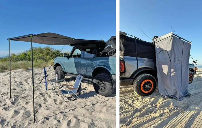 Bronco Accessory Side Rail for Soft Top.  Mount Awnings, Shower Encl and more - Still open top - NEW LOWER PRICE! (X-Rack)