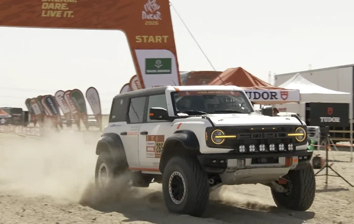 Bronco Raptor racing in the 2026 Dakar Rally