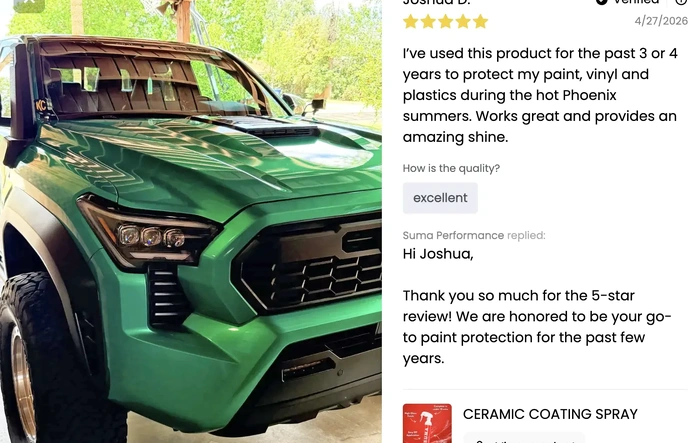 Customer Spotlight: 3 to 4 Years Using Suma Ceramic Spray in Phoenix Heat