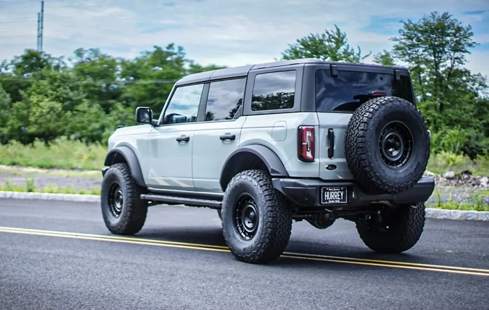 37” tires + Eibach Pro Coilovers + 0 offset NOMAD Avro wheels installed