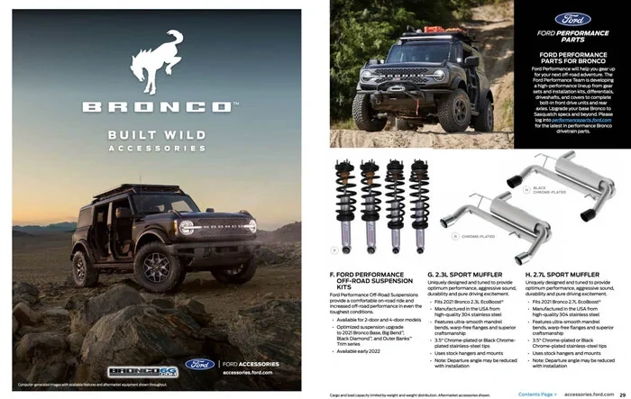 Newest Accessories Catalog For 2021 Bronco
