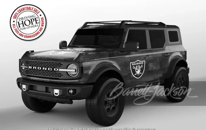 Las Vegas Raiders Bronco Badlands being auctioned at Barrett Jackson