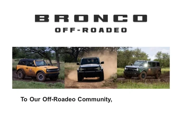 Bronco Off-Rodeo guest price reduced