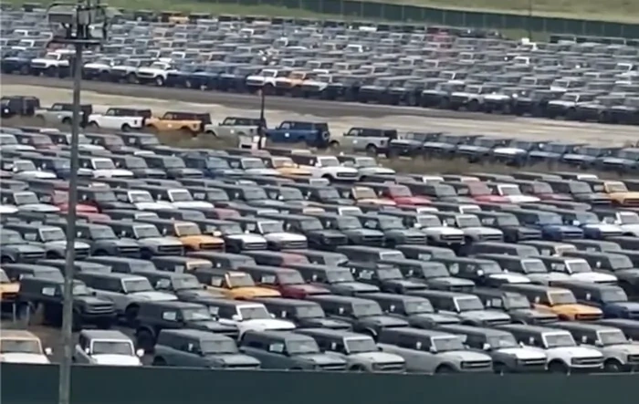 Broncos stored as far as one can see @ Wayne, MI 🔭