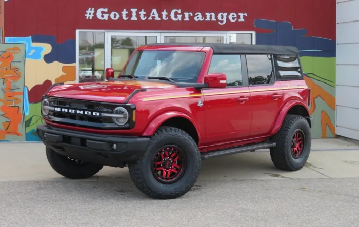 Our Rapid Red Outer Banks w/ KMC Recons 17x 8.5, BFG 315/70/17, 4WP Level Kit, Ford Retro Graphics Kit