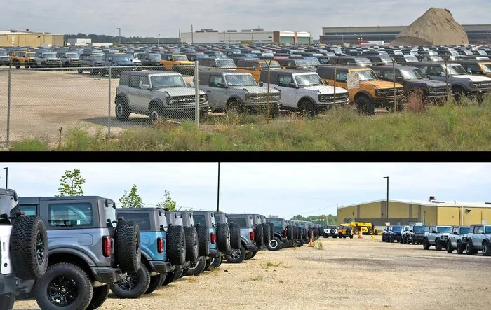 "Dirt mountain" Bronco storage lot - video & pics from today