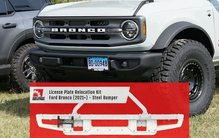 Limited Pre-Sale: Builtright License Plate Relocation Kits For 2021 Bronco – Plastic and Modular Steel Bumpers