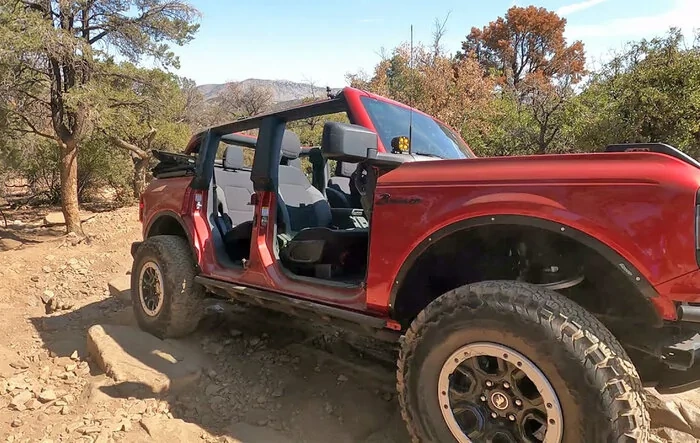 Base Sasquatch Bronco wheeling in SoCal with 1" level kit, 37" KO2 tires, AC Fab Bumper and Sliders