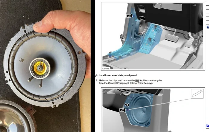 Bronco standard sound system 6 speaker upgrade DIY writeup w/ instructions (dash & kick panel speaker removal) & wiring diagram