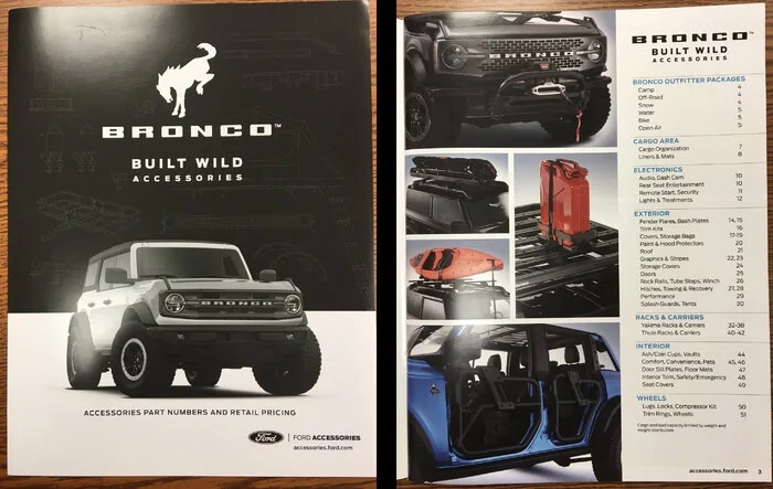 Ford Bronco Accessories Catalog w/ Part Numbers and Retail Pricing