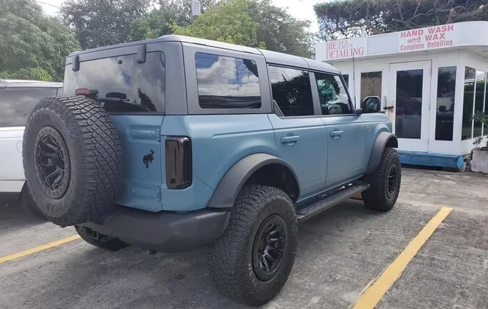 Xpel Stealth Wrapped Area 51 Wildtrak Bronco w/ Black Rhino Wheels, Magnaflow Exhaust, Smoked Tinted Tail Lights