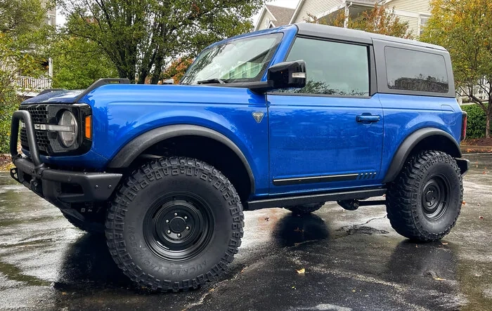 2 door FE: 16” fifteen52 analog wheels, 35's, swapped non-sasquatch fender flares