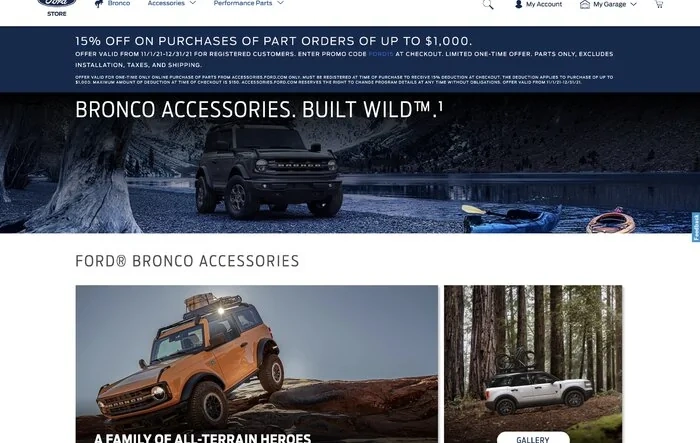 Ford Accessories: 15% OFF until December 31 (up to $1k purchase)