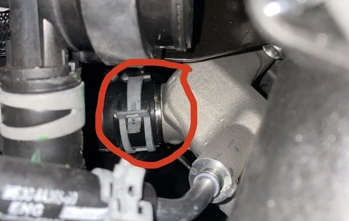 Coolant hose clamp on 2.7 engine ........check this too!!!