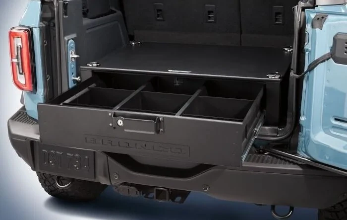 Video details the Slide Out Cargo Area Security Drawer (installed)