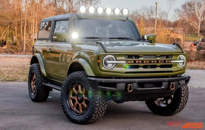 Khaki Green Bronco Outer Banks Build - 2" Lift, 35" Nitto, 20" Wheels, Rigid Lights, etc.