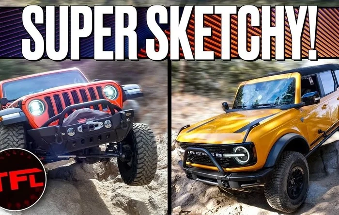 Bronco vs. modified Jeep JL and JK rock crawling comparison run