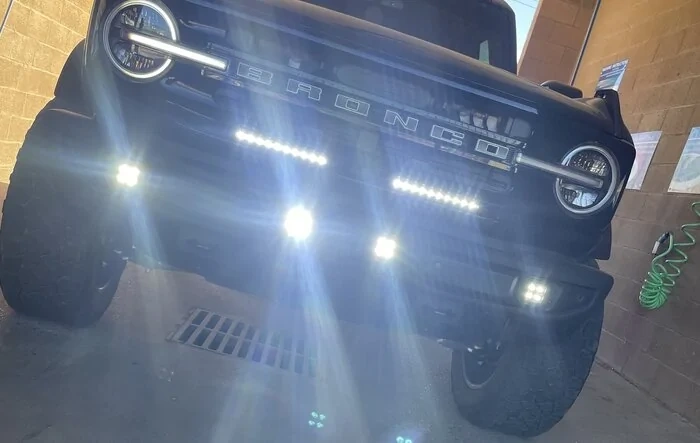 Lights installed in grill and bumper (Outer Banks)