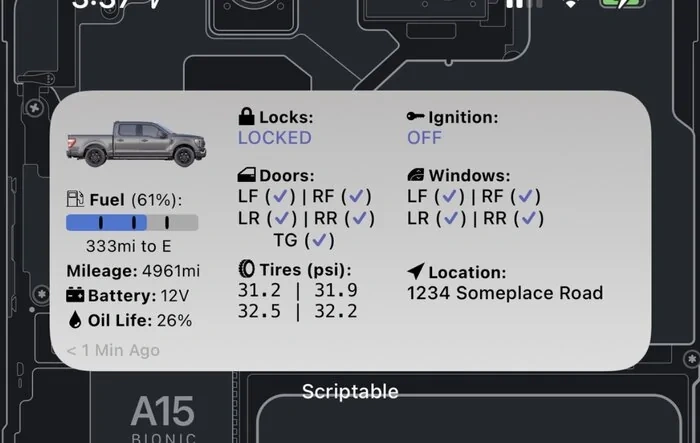 📱 Scriptable FordPass Widget (iOS, iPad, MacOS)