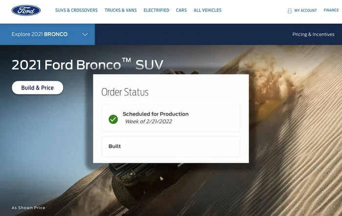 Check your Bronco order status using back door link. Found out I'm In-Production without email received