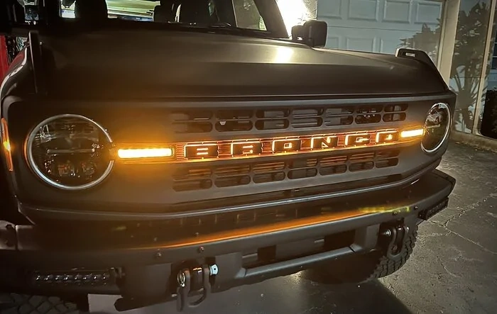 Oracle Lighting Amber Black Illuminated Grill Letters Installed