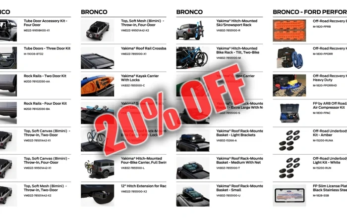 20% Discount on Ford Accessories & Performance Parts Using Coupon Promo Code