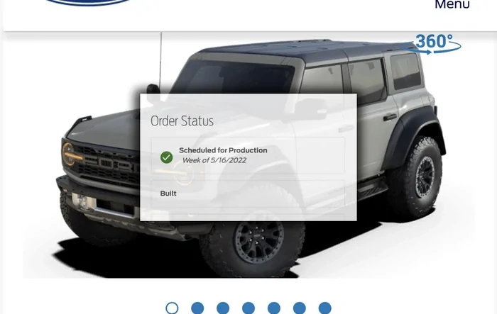 ⏳ Bronco Raptor now being scheduled for production & VIN assigned