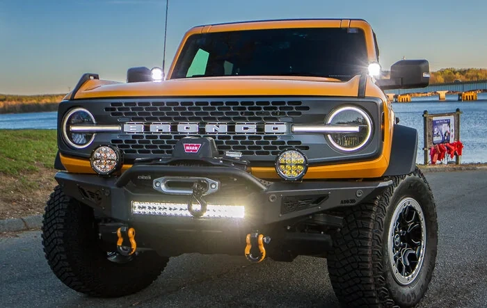 Pics of ADD Rockfighter Bumper, Warn Winch, and Rigid Lights installed