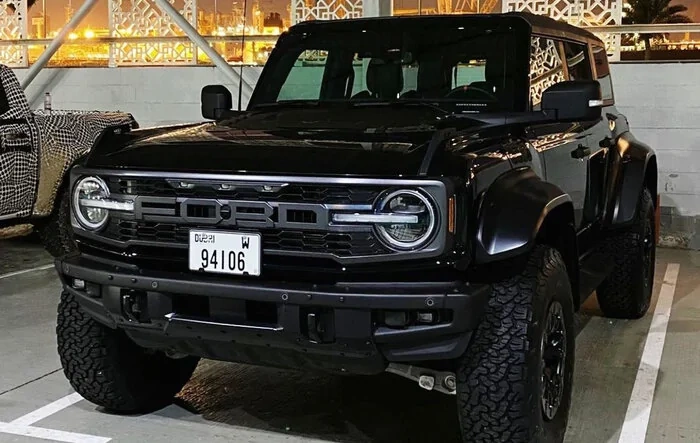 Black Bronco Raptor test vehicle in Dubai