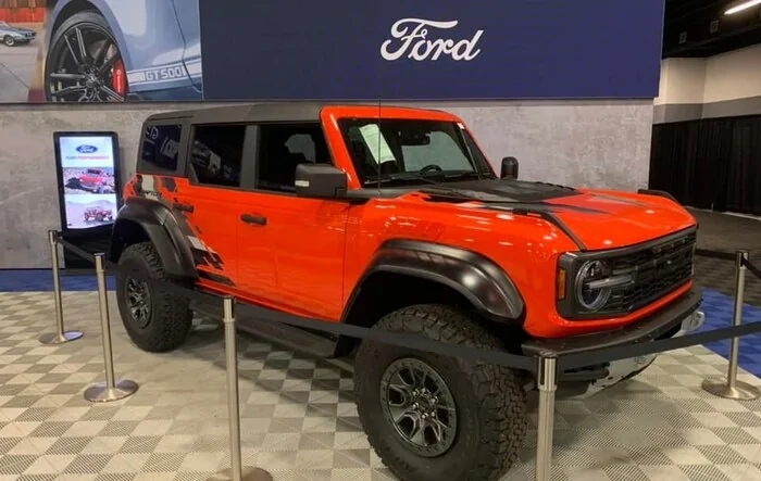 Here's the VIN #001 Bronco Raptor (in Code Orange) to be Auctioned at Barrett Jackson