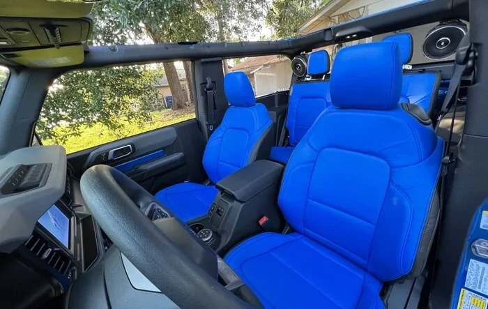 Cobalt Faced Katzkins Leather Seat Cover in a Velocity Blue Two Door