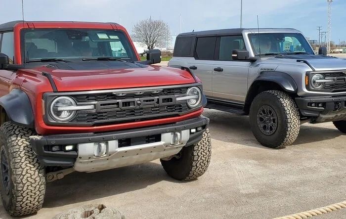 2 raptors in Port Huron today - Iconic Silver & Hot Pepper Red