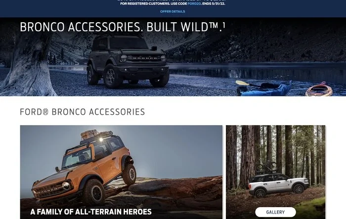 20% Off Bronco Accessories Through End of May