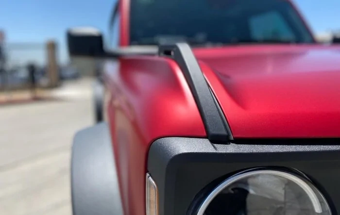 Matte PPF wrap installed on Rapid Red