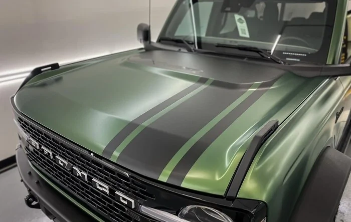 Eruption Green Bronco XPEL Stealth PPF Wrapped + Graphics + Racing Stripes