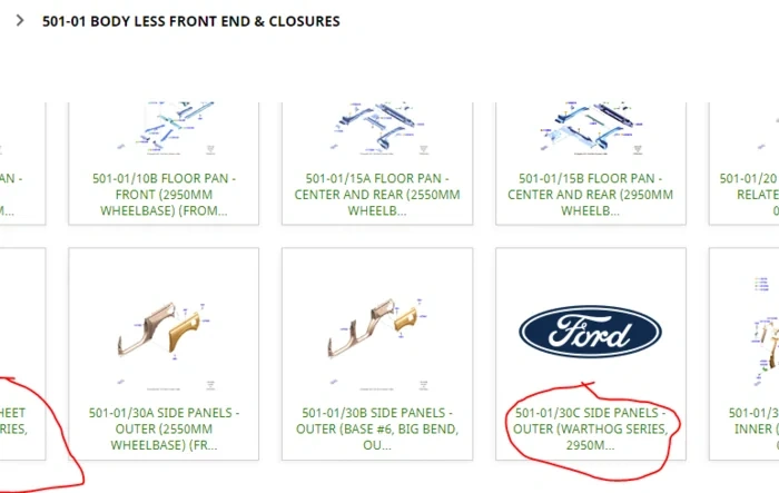 Bronco Raptor parts and numbers starting to show in catalog system