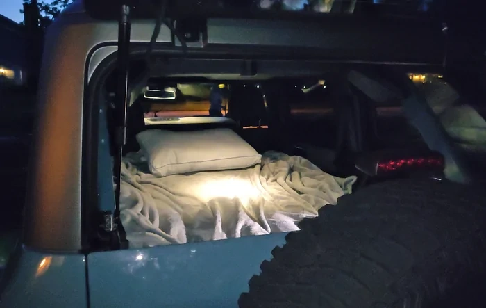 First day with my Bronco, 1000 mile road trip and slept in back on air mattress