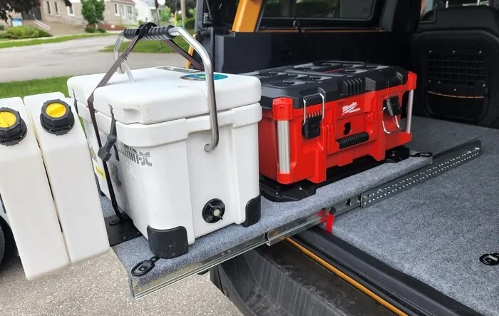 Custom 2-door seat delete load floor and slider