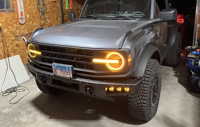 Pre-production Bronco Raptor "Warthog" headlights installed on my base Bronco!