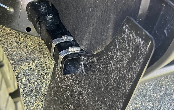Mudflaps install hack (without removing crash bar)