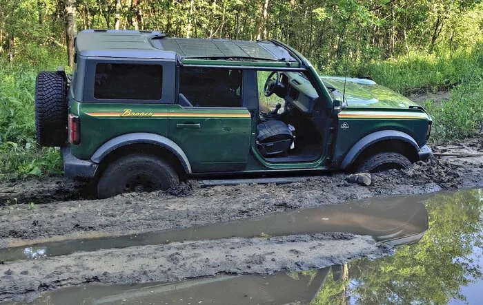 My Bronco has a "go for it" in a devil-on-your-shoulder voice... that got me stuck in soft mud