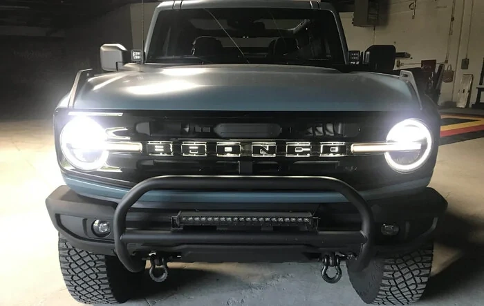 Matte Black BRONCO illuminated grille letters!