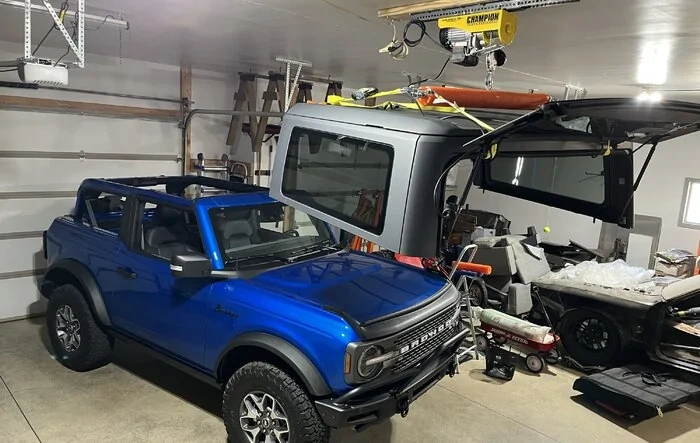 Electric top hoist for garage - my solution