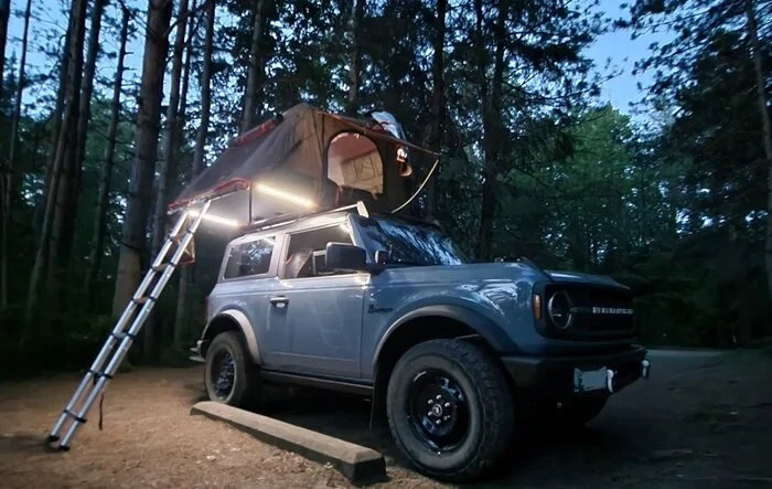 Heavy Rooftop Tent on 2-Door w/ ZROADZ Rack Worked Great!