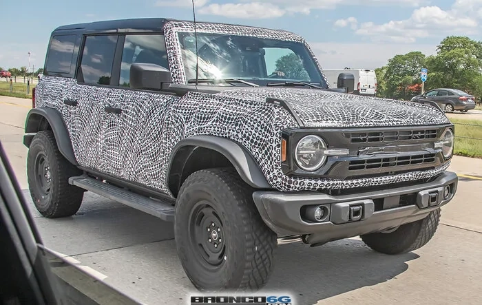 Bronco Heritage Edition Spied Wearing MOD Top, Squared Flares, Retro Grille, Robins Egg Blue!