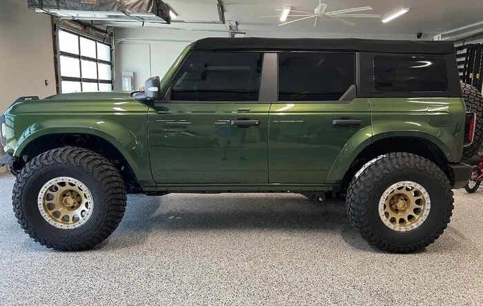 Eruption Green Build: Method 105 Beadlock Gold Wheels and 37x12.5 BFG KM3 Tires + Adv Fiberglass Fenders and Hood