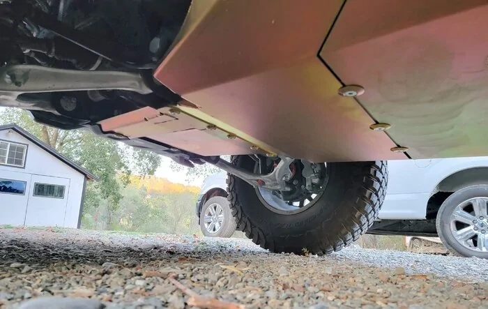 MetalCloak full underside skid plates system installed on 2-door Bronco