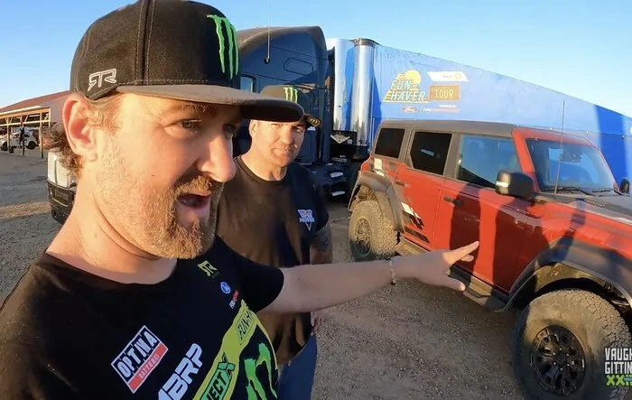 Loren Healy talks about driving the Bronco Raptor for the 1st time for the Ford Performance video