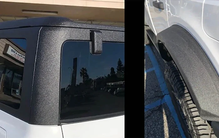 Finally... LINE-X ULTRA sprayed MIC top, fender flares, door handles